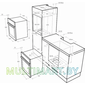Газовый духовой шкаф MAUNFELD MGOG 673B картинка 3